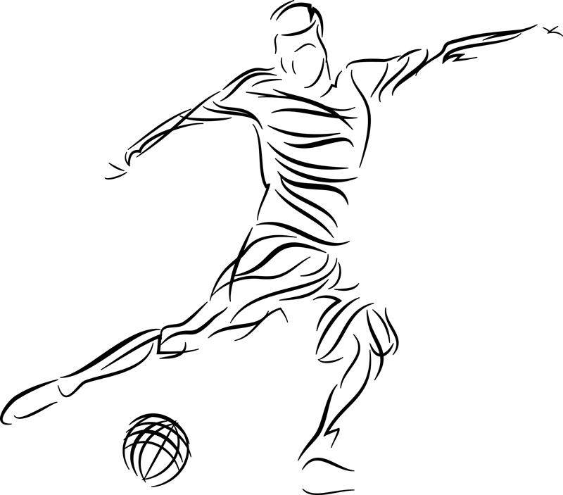 Poster fußball abstrakter spieler - TenStickers
