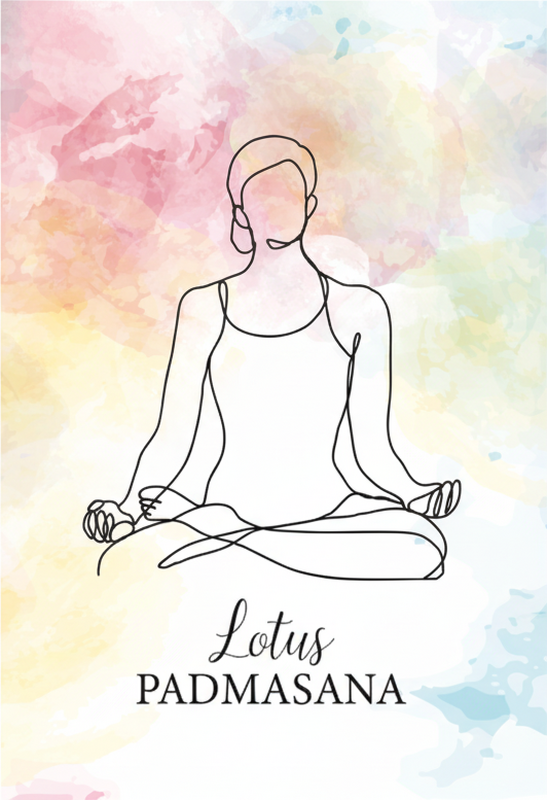 Zen poster meditationspose linienkunst - TenStickers