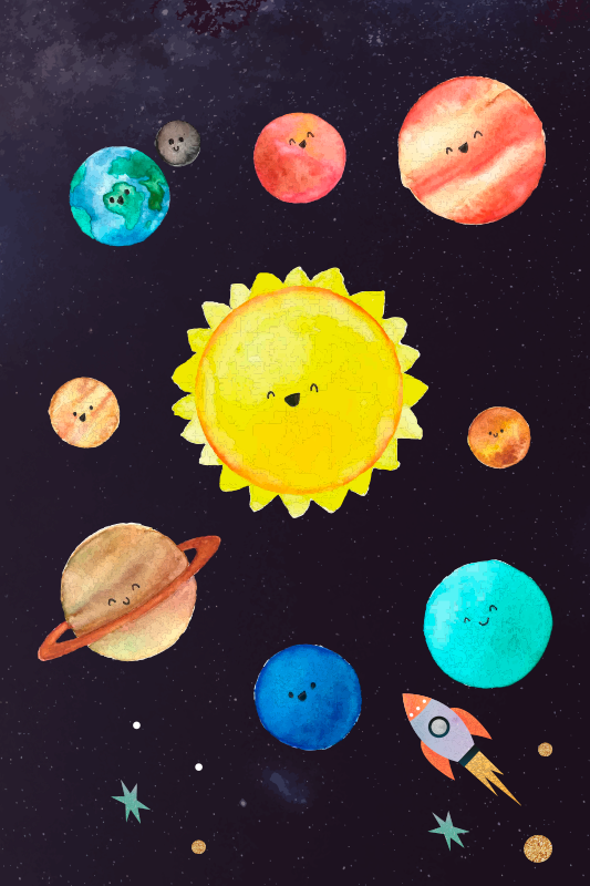 Poster Sonnensystem für Kinder - TenStickers