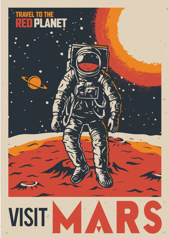 Poster Astronaut auf dem Mars - TenStickers