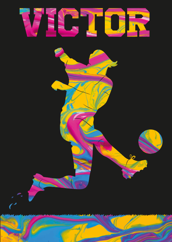 Poster Fußballspieler mit Namen - TenStickers