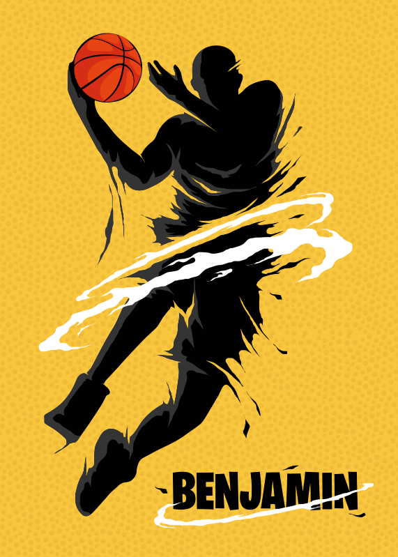Poster Basketballspieler im Sprung - TenStickers