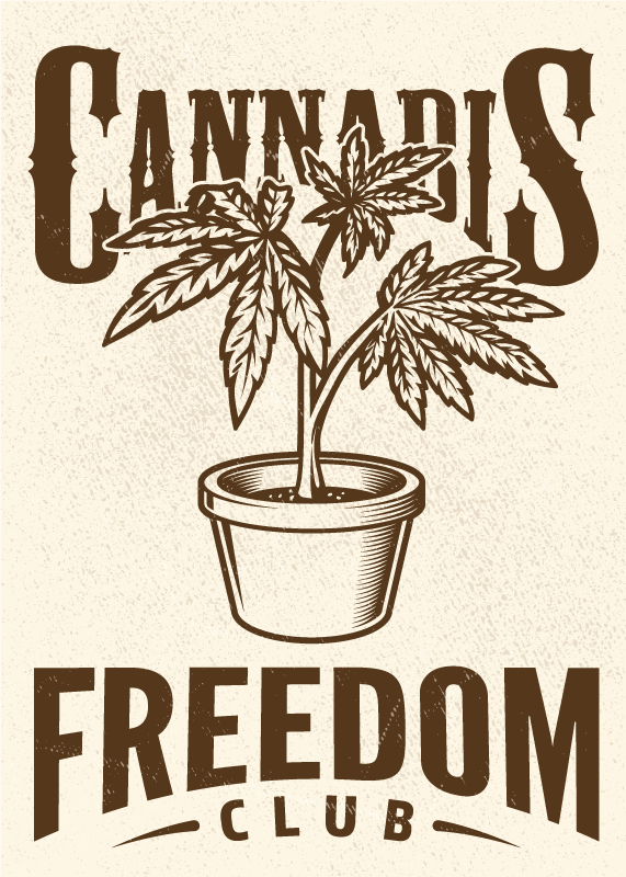 Poster Cannabis Club mit Pflanze - TenStickers