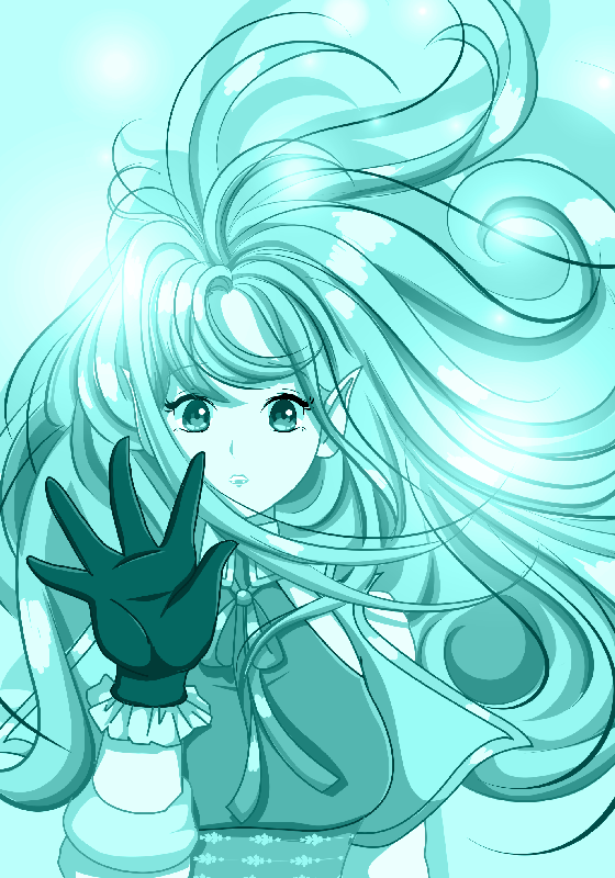 Poster Anime Mädchen blau - TenStickers