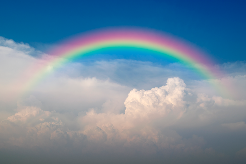 Poster Regenbogen über den Wolken - TenStickers