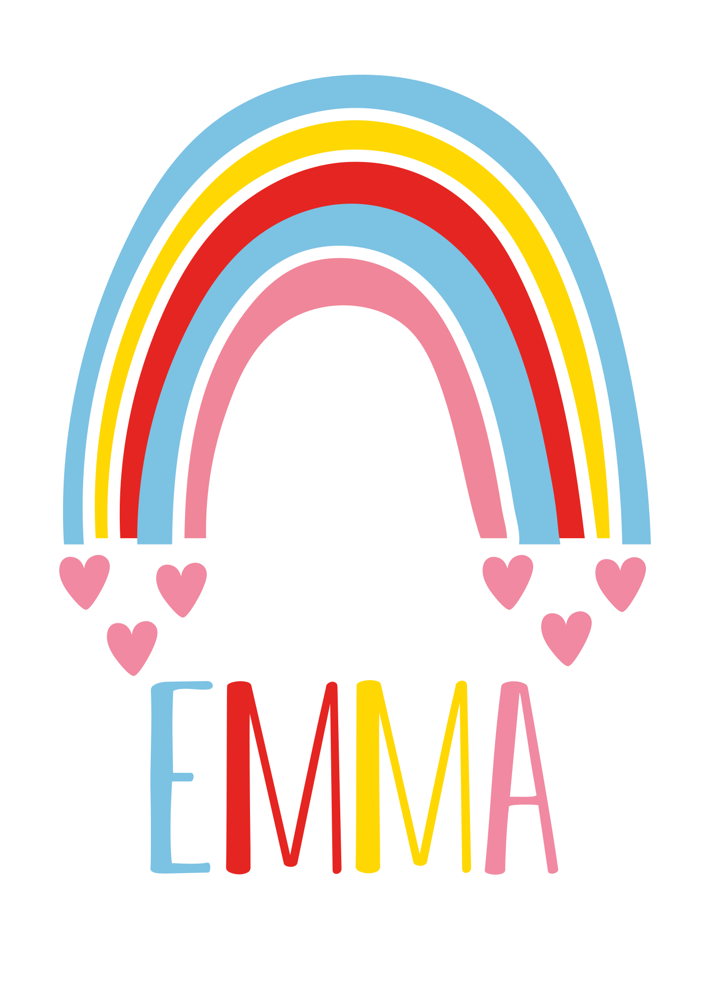 Poster Regenbogen mit Namen Kinderzimmer - TenStickers