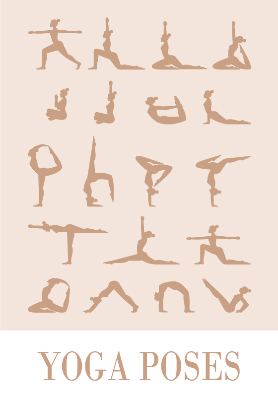 Poster mit yoga Pose Design - TenStickers