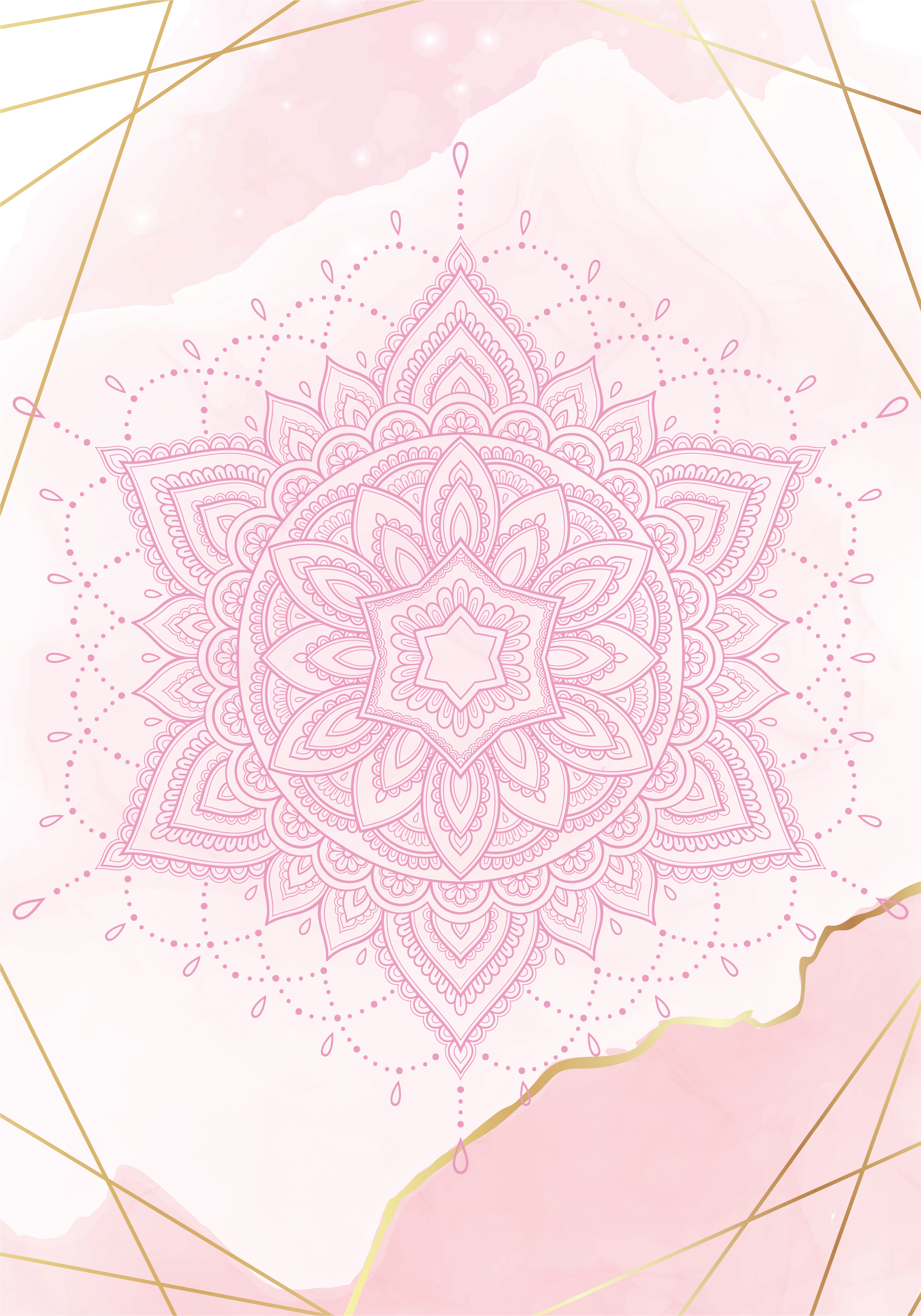 Poster Wasserfarben Mandala pink - TenStickers