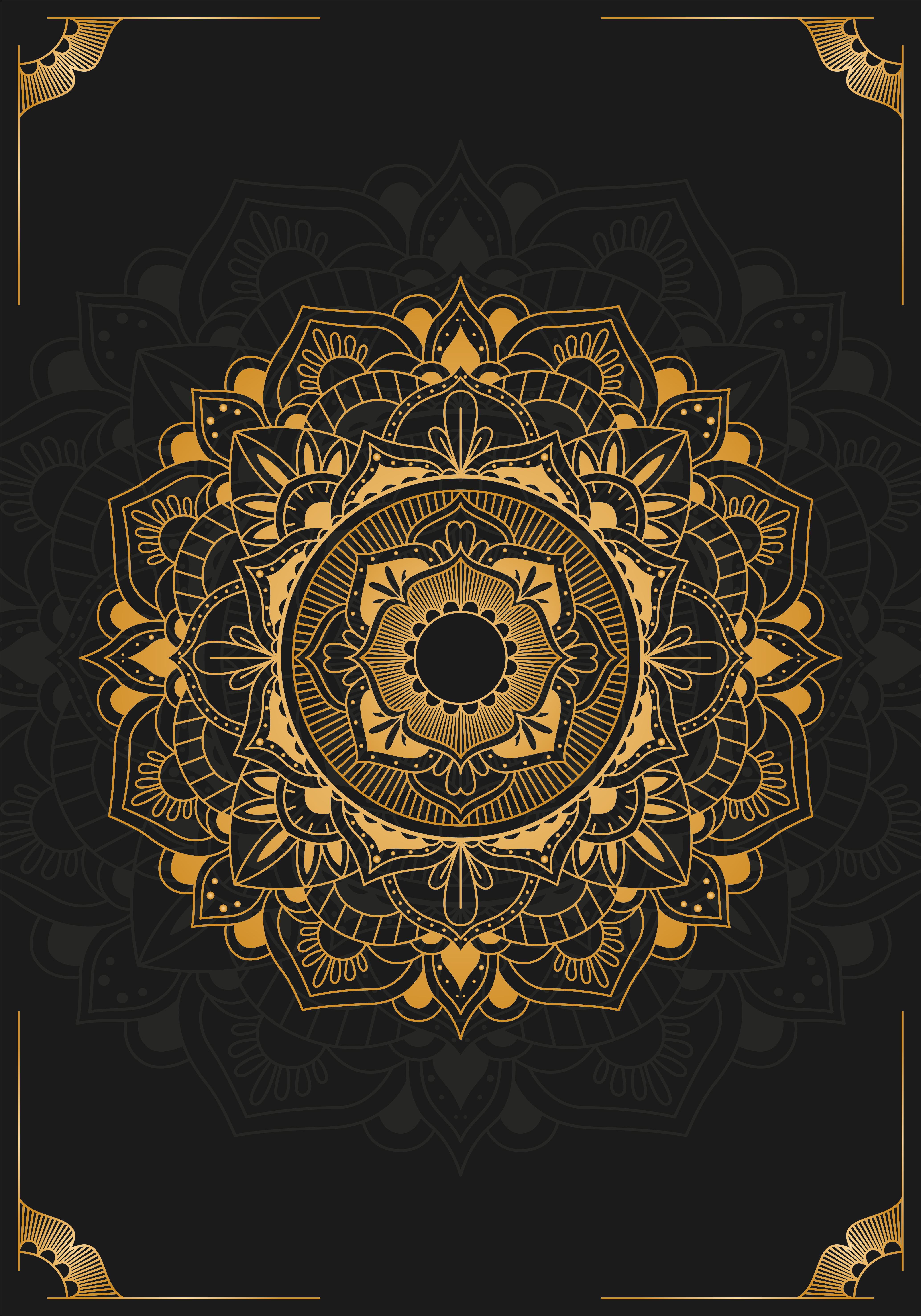 Zen Poster schwarzes Mandala - TenStickers