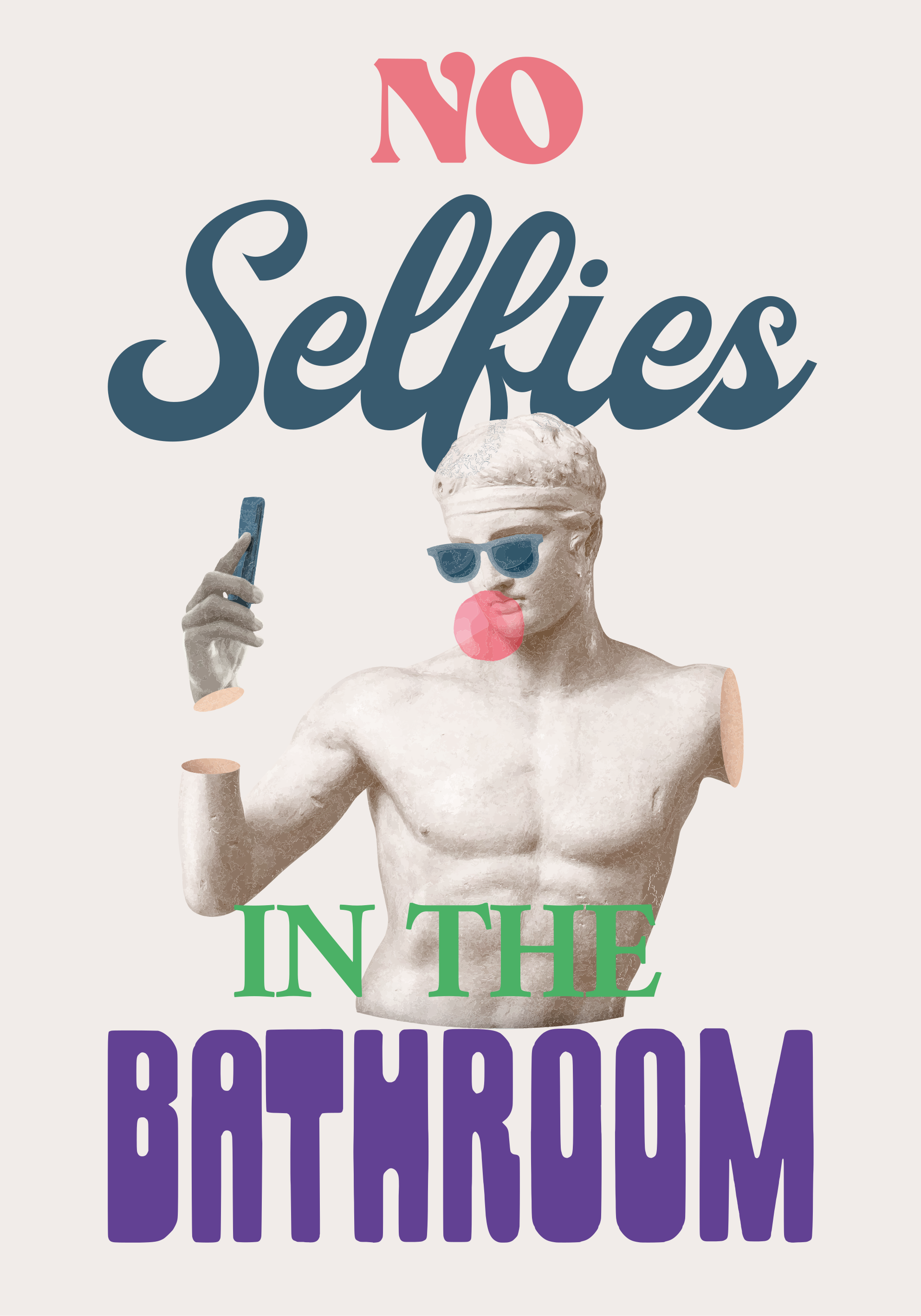 Poster Badezimmer keine Selfies - TenStickers
