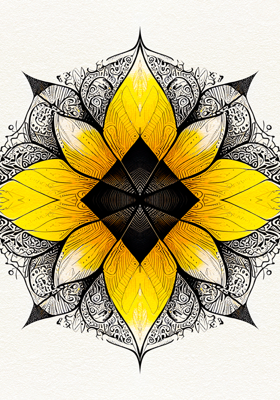 Zen Poster floraler Mandala - TenStickers