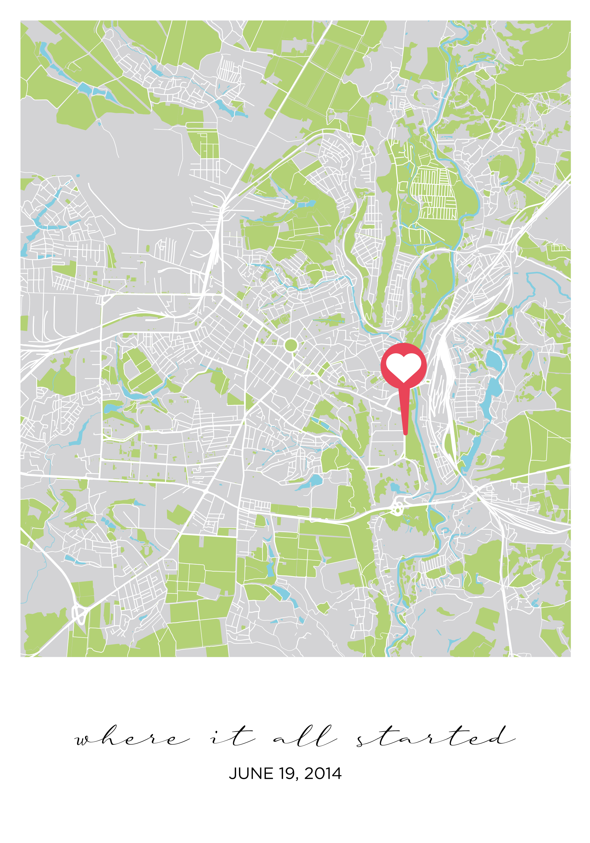 Personalisierte Poster wo alles begann - TenStickers