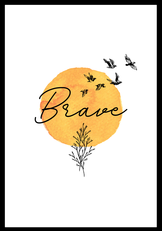 Poster Hauptschlafzimmer Brave Wort - TenStickers