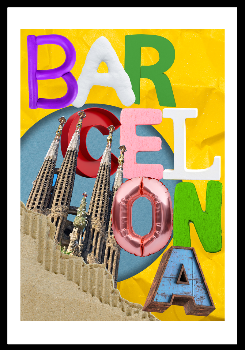 Poster Wohnzimmer Barcelona - TenStickers