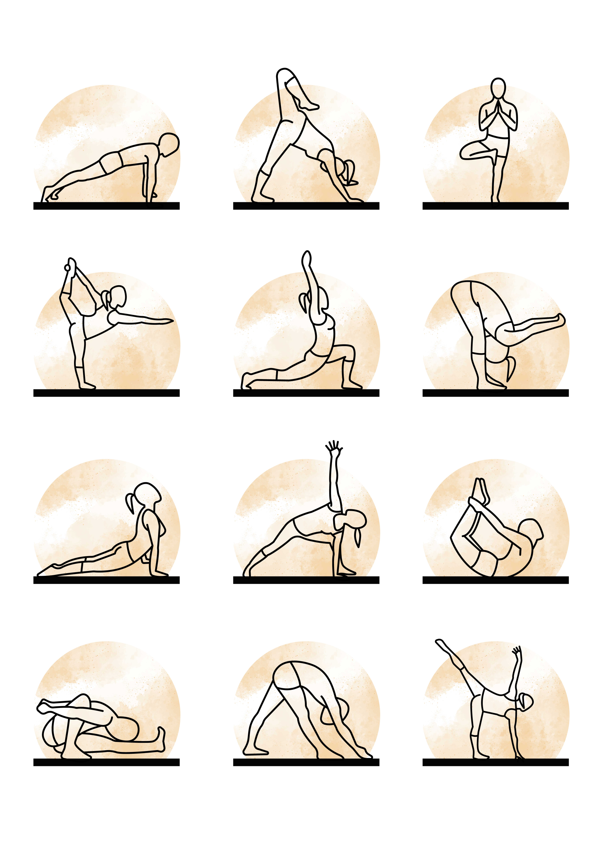 Alle Poster yoga-Haltungen - TenStickers