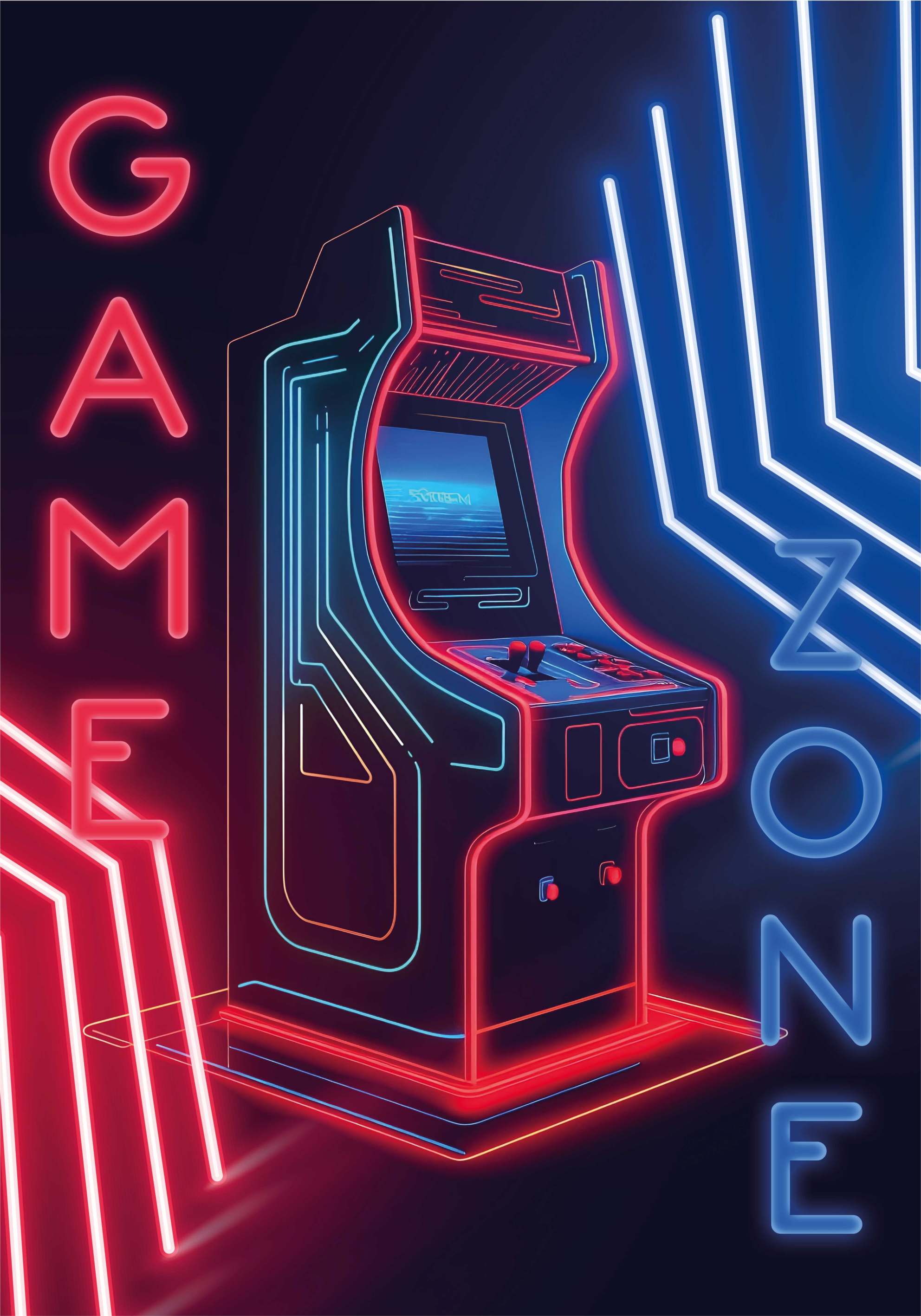 Jugendzimmer Poster neon Game Zone - TenStickers