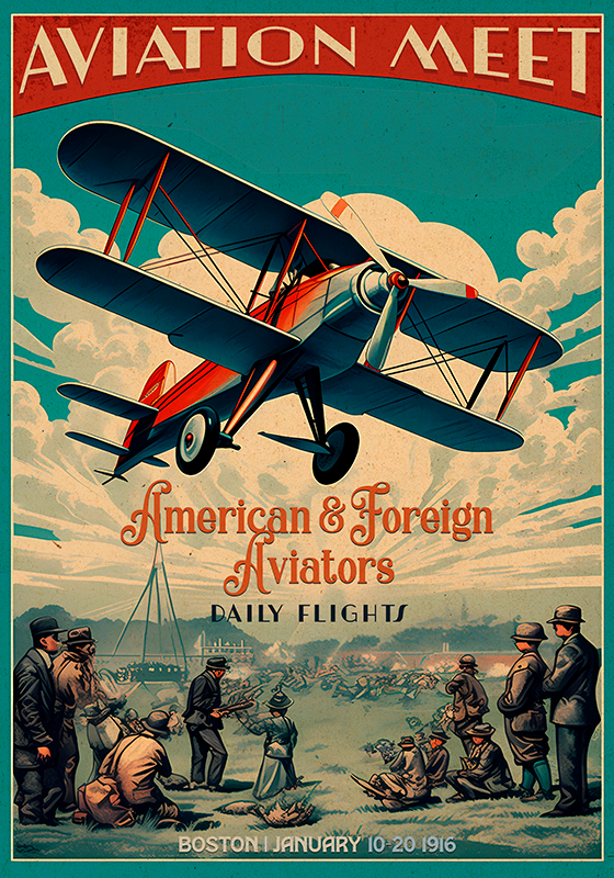 Vintage Poster aviation Treffen - TenStickers