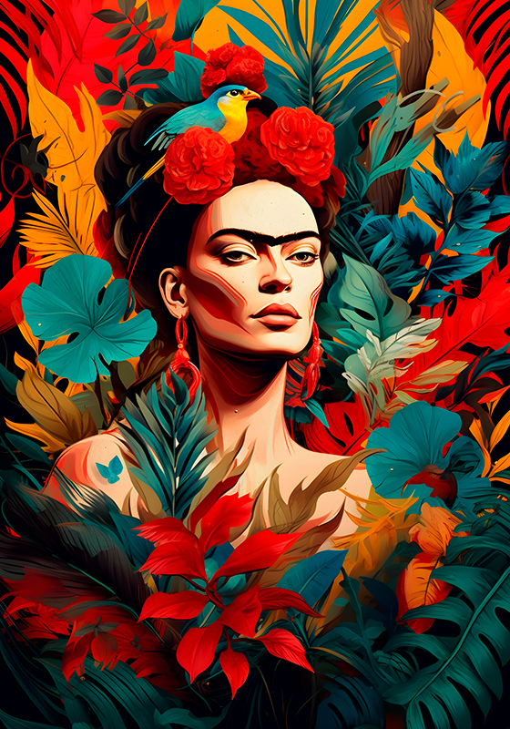 Kunstdruck Porträt Frau mexikanischer Stil - TenStickers