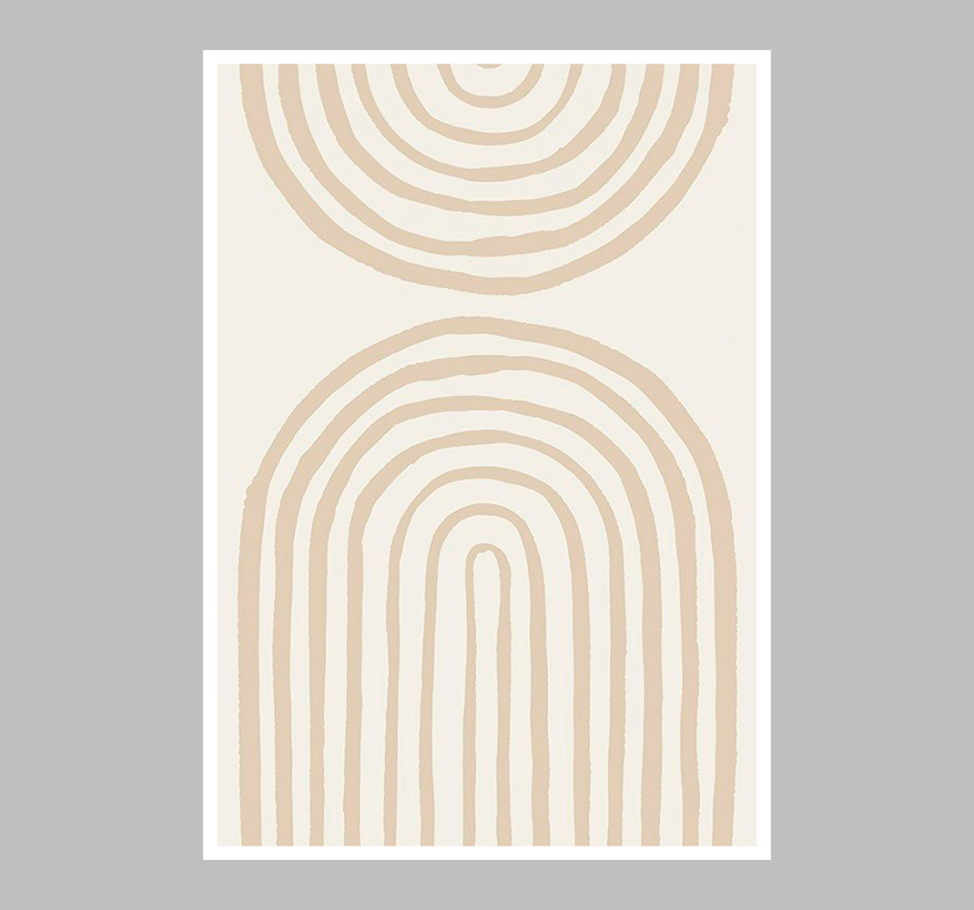 Poster abstrakt weiche Linien beige - TenStickers