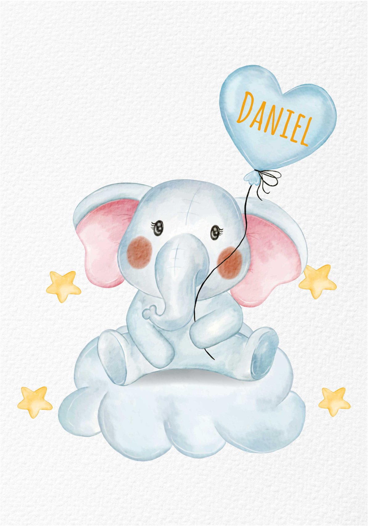 Poster Kinderzimmer Elefant mit Ballon niedlich - TenStickers
