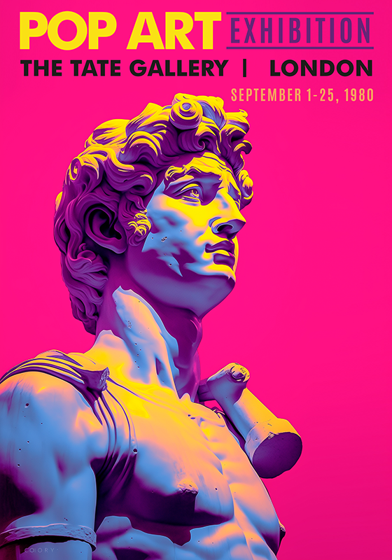 Poster Wohnzimmer Pop Art Ausstellung - TenStickers