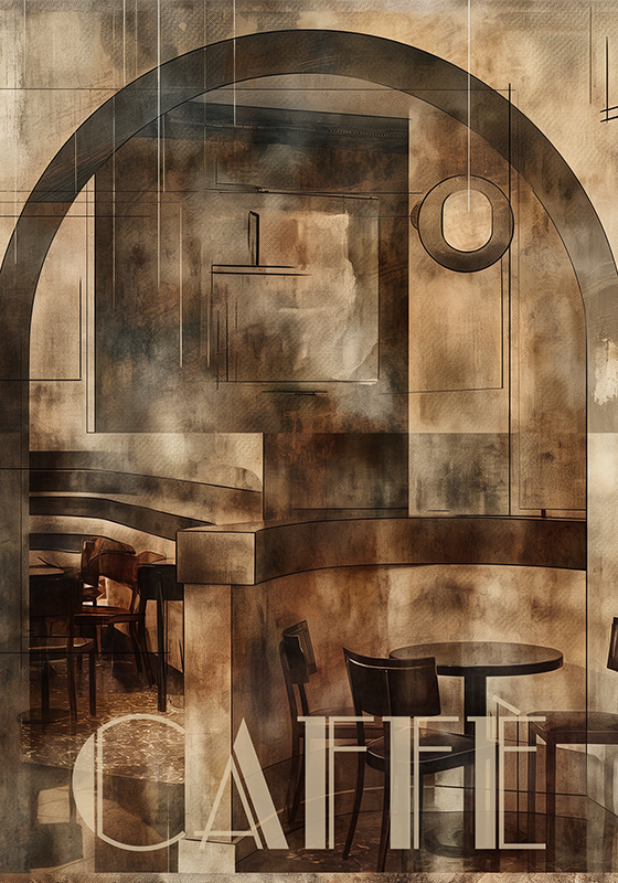 Art-déco-plakat caffe - TenStickers