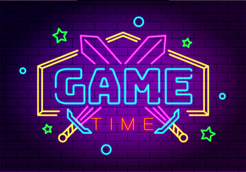 Gaming Poster neon-effekt - TenStickers