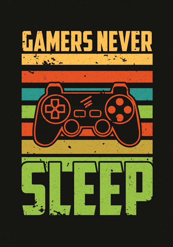 Gaming Poster Gamers Never Sleep - TenStickers