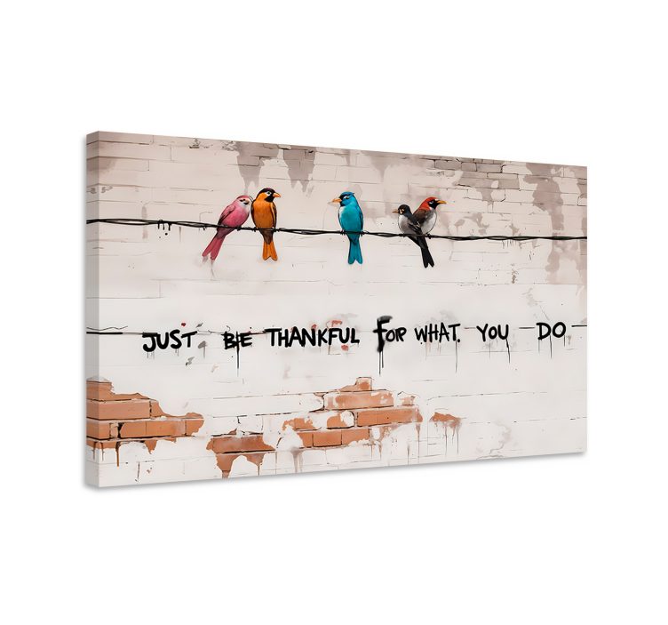 Kunst auf Leinwand sitzende vögel - TenStickers