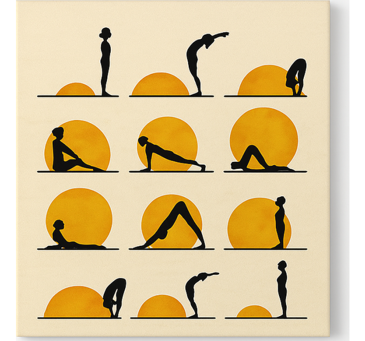 Leinwandbild Sport sonnen-yoga-positionen - TenStickers