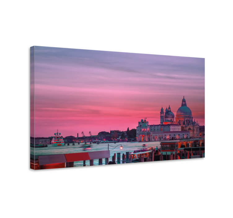 Leinwandbild venezianische sonnenuntergangssilhouette - TenStickers