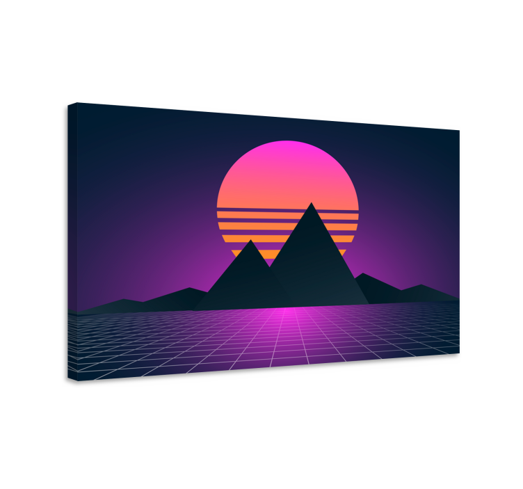 Wandbild Wohnzimmer sonnige retro Wüstenlandschaft - TenStickers