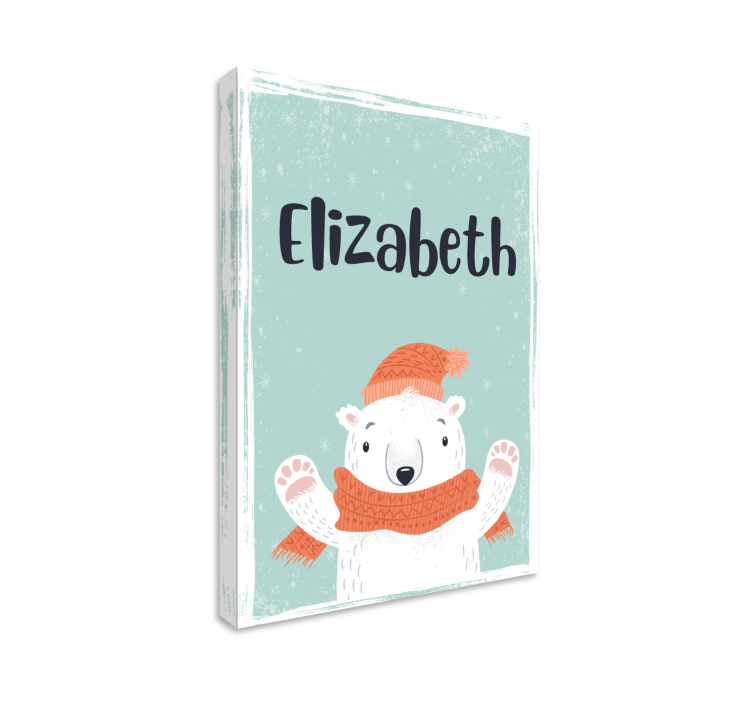 Leinwandbild personalisiert Süßer name mit eisbär - TenStickers