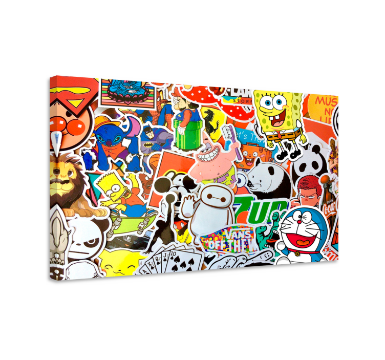 Leinwandbild Kinder Zeichentrickfiguren - TenStickers