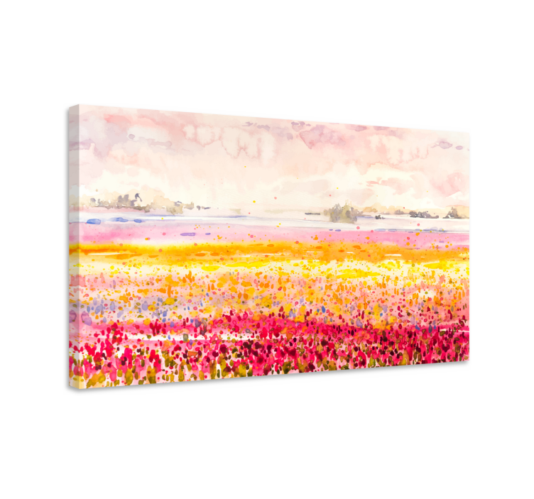 Leinwandbild pastorales blumenfeld - TenStickers