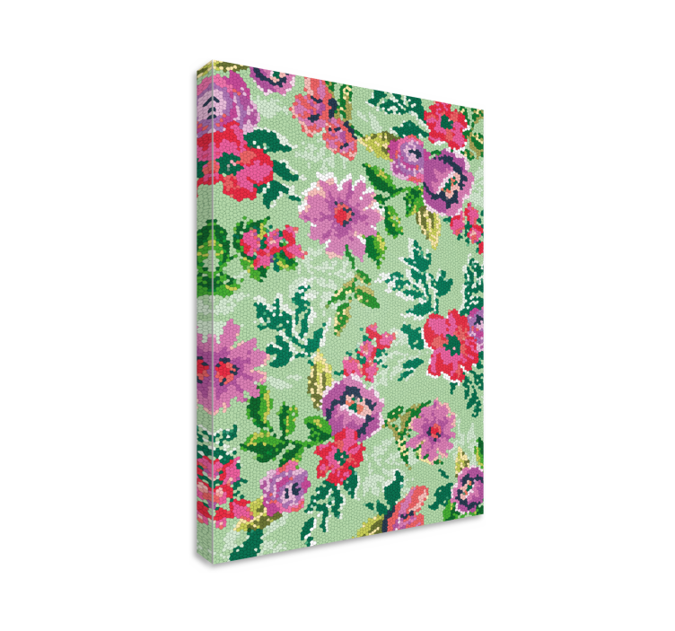 Leinwandbild Blume mosaik blumenmuster - TenStickers