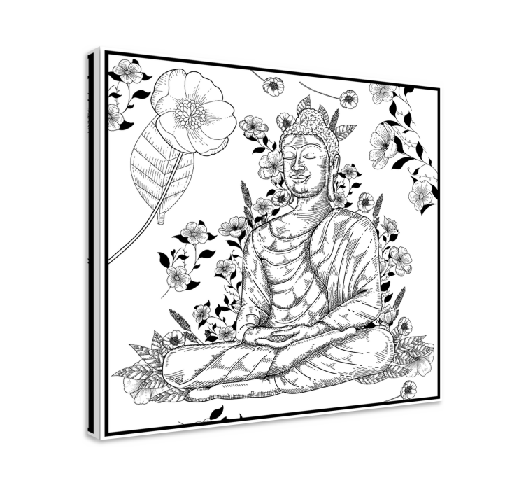 Buddha bilder leinwand buddha florale harmonie - TenStickers