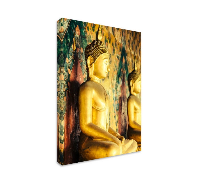 Buddha bilder leinwand mit goldenen buddha figuren - TenStickers