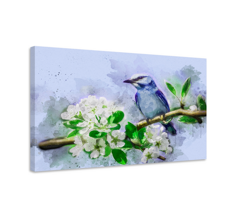 Leinwandbild vogel auf blüte - TenStickers
