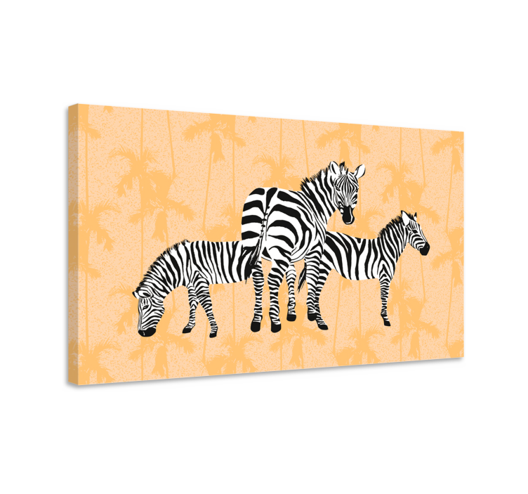Wandbild tier zebra trio ausstellung - TenStickers