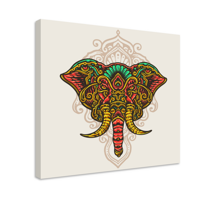 Wandbild elefant mit filigranem elefantenmotiv - TenStickers