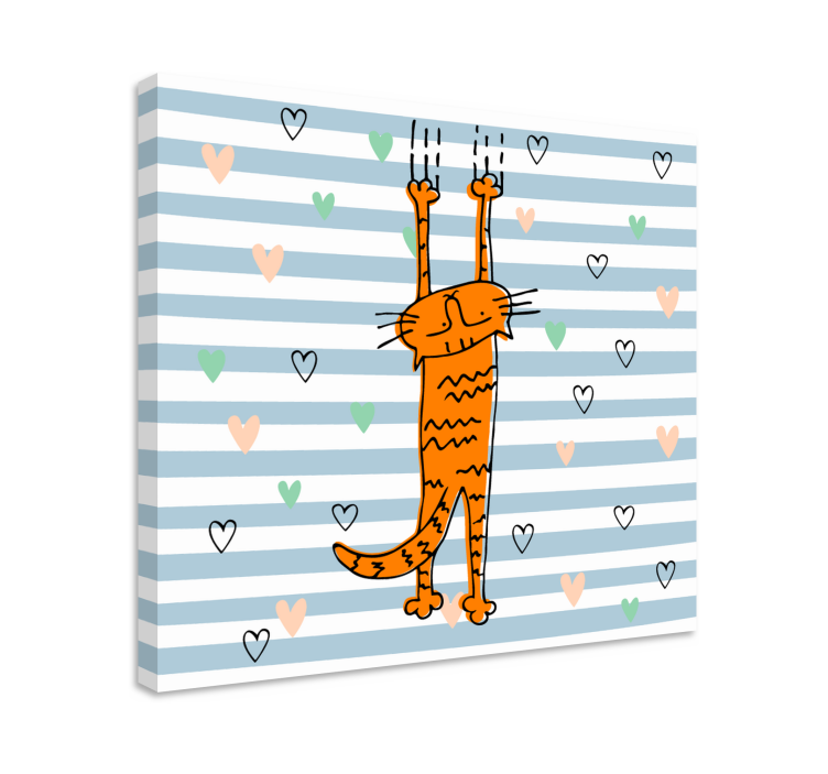 Wandbilder katzen verspielte orange katze - TenStickers