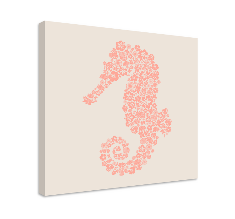 Wandbild elefant mit seahorse floralem design - TenStickers