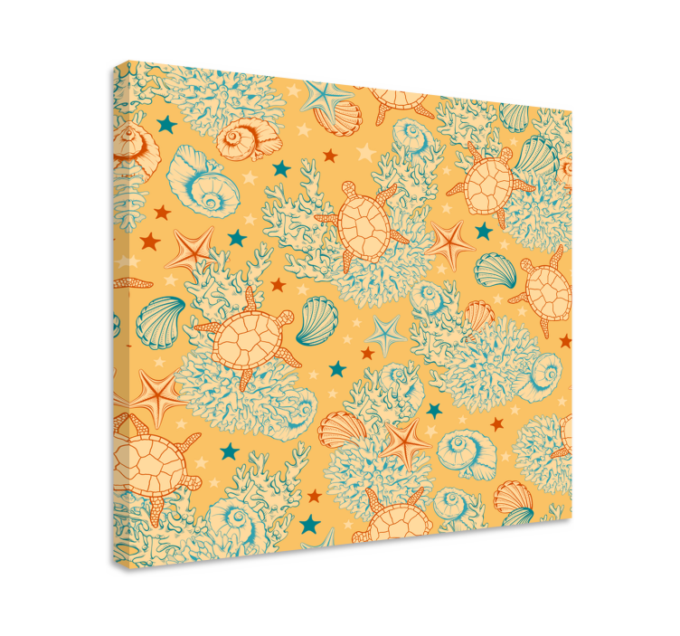 Leinwandbild meer mit schildkrötenmuster - TenStickers