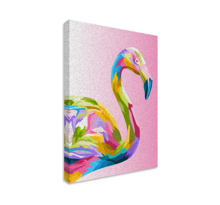 Wandbild tier buntes flamingoprofil - TenStickers