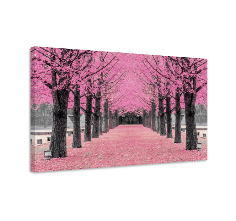 Leinwandbild Flur Rosa bäume wald - TenStickers