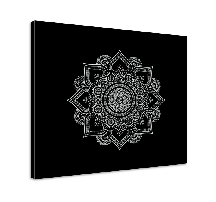 Mandala Wandbilder Schwarz und weiß - TenStickers