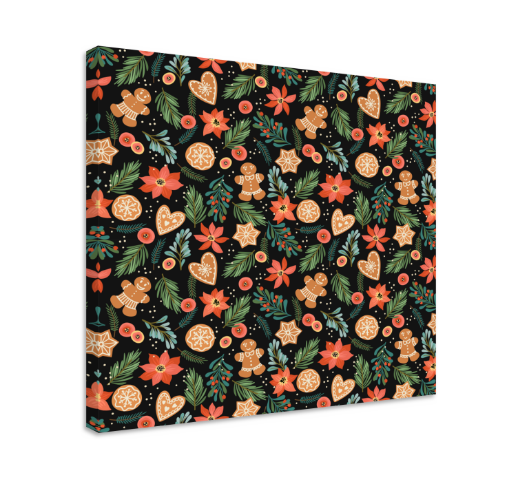 Wandbild tier mit lebkuchen weihnachtsmustern - TenStickers