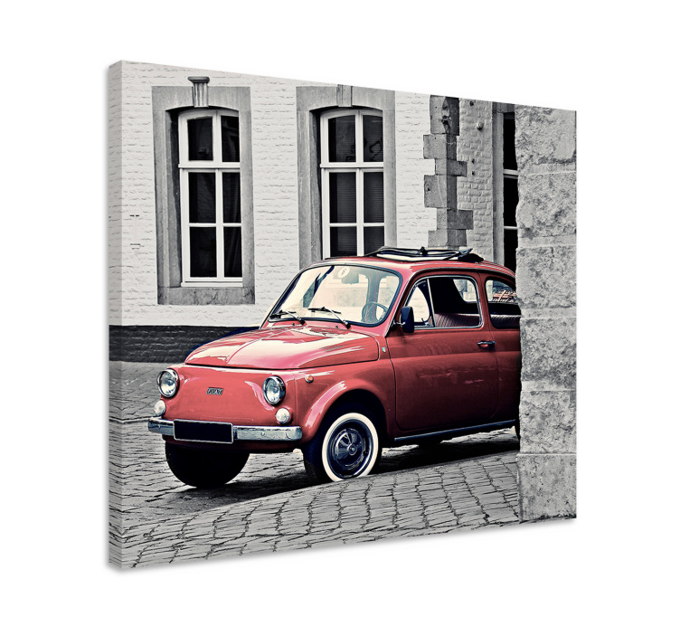 Wandbilder vintage rotes klassisches auto - TenStickers
