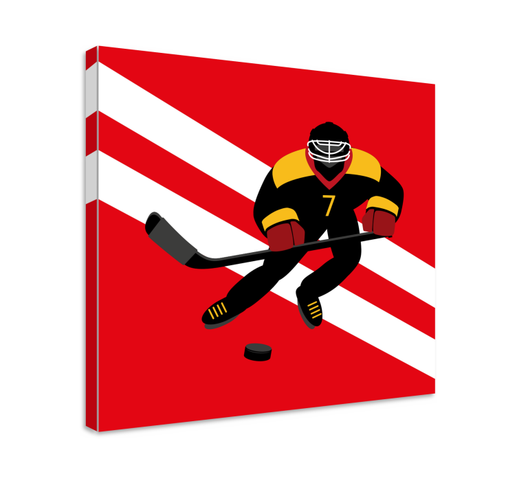 Leinwandbild Person Rotes und gelbes eishockey - TenStickers